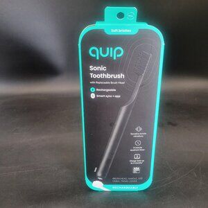 Quip Rechargeable Electric Toothbrush W/ Smart Sync App Black Timer ext Head New